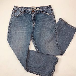 Levis Signature Womens Jeans 16 Blue Mid Rise Bootcut Med Wash Whiskers